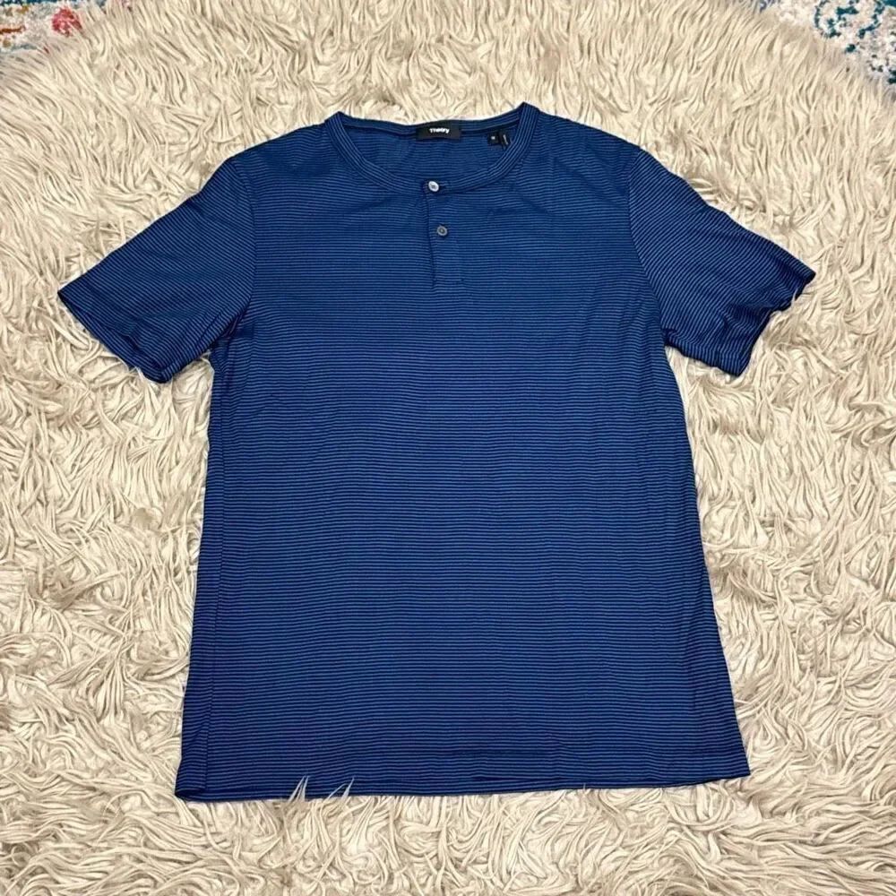 Theory striped Henley shirt size medium